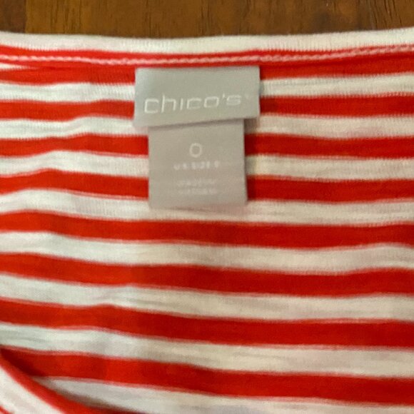 Red/White LOVE Beaded Shirt Chico's Size S NWT - Picture 3 of 6